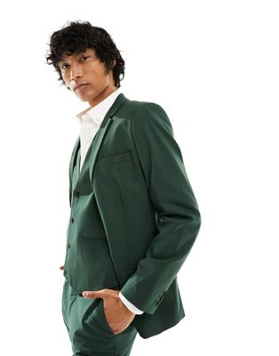 Темно-зеленый пиджак скинни ASOS DESIGN ASOS DESIGN