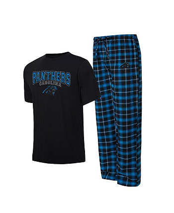 Мужской комплект для сна: черная, синяя футболка Carolina Panthers Arctic и пижамные штаны Concepts Sport