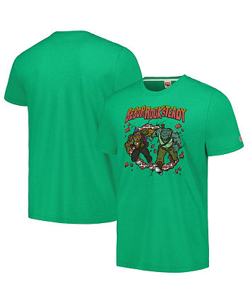 Мужская и женская зеленая футболка Teenage Mutant Ninja Turtles Bebop and Rocksteady Tri-Blend Homage