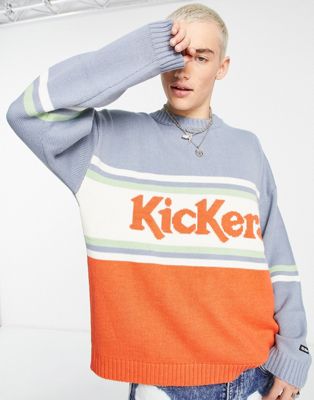 Оранжевый вязаный свитер с логотипом Kickers Kickers