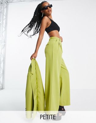 Очень широкие брюки оливкового цвета Extro & Vert Petite - часть комплекта Extro & Vert Petite