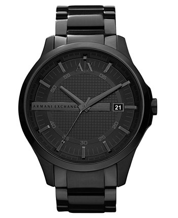 Часы, мужской браслет из нержавеющей стали с черным ионным покрытием, 46 мм, AX2104 Armani