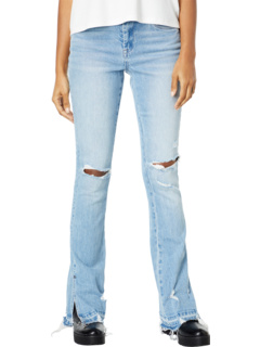 Синие джинсовые джинсы Hoyt Mini Boot с рваными коленями и разрезами по бокам Blank NYC