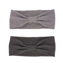 SO® Glitzy Black & Silver Knot 2-Piece Headwrap Set SO