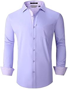 Alex Vando Mens Bamboo Dress Shirts Wrinkle Free Regular Fit Stretch Button Down Shirt Alex Vando