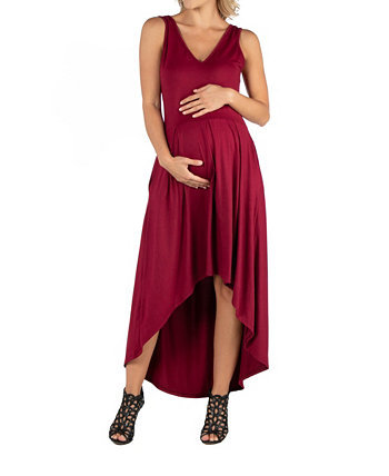 Платье для беременных без рукавов с высокой посадкой и расклешенной каймой 24seven Comfort Apparel