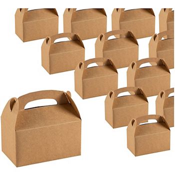 24 Treat Boxes Paper Party Favor Gift Goodie Container Brown Kraft 6 X 3.3 X 3.6 Blue Panda