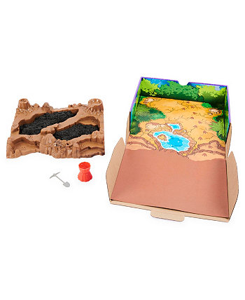 Игровой набор Dino Dig с 10 скрытыми костями динозавров, которые нужно открыть Kinetic Sand