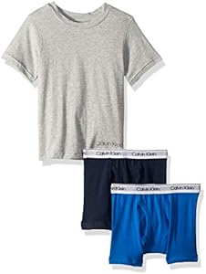 Calvin Klein Boys' Kids 3 Piece Tee and Boxer Brief Bundle Calvin Klein