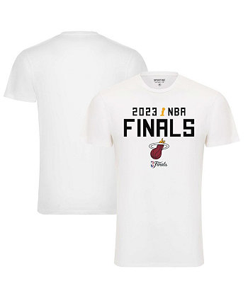Мужская и женская белая футболка премиум-класса Bingham Miami Heat 2023 NBA Finals Sportiqe