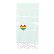 Текстиль для дома Linum Турецкое хлопковое пляжное полотенце Lucky Cherable Rainbow Heart Pestemal Linum Home