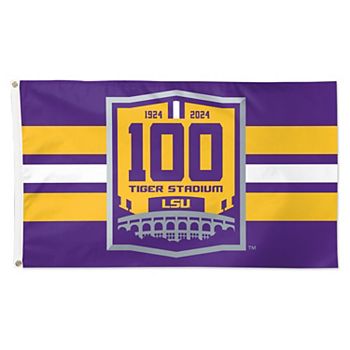 WinCraft LSU Tigers 3' x 5' 100 Year Tigers Stadium 1-Sided Deluxe Flag Wincraft