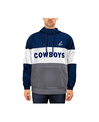 Мужской темно-синий, белый рваный пуловер с капюшоном Dallas Cowboys Big and Tall Retro Joe New Era