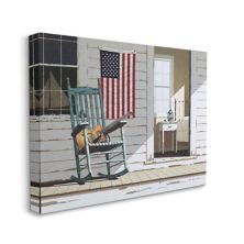 Stupell Home Decor Americana Porch Rocker with Guitar Canvas Wall Art Stupell Home Decor