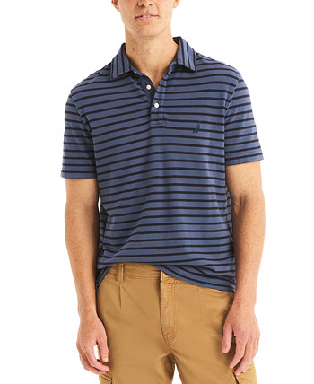 Men's Striped Piqué Short Sleeve Polo Shirt Nautica