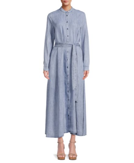 Джинсовое платье-миди с длинными рукавами YAL New York