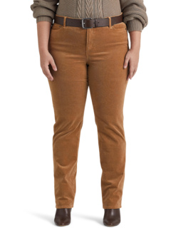 Вельветовые прямые брюки больших размеров со средней посадкой Ralph Lauren