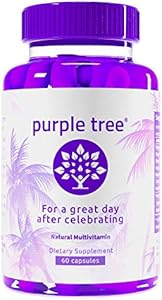 purple tree Post-Celebration Wellness Vitamins | Liver Support, Rapid Hydration, Body Replenisher | Dihydromyricetin DHM, Milk Thistle, Electrolytes, Vitamin B, Willow Bark, Quercetin (30 Pills) Purple tree