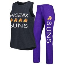 Женский комплект Concepts Sport Purple/Black Phoenix Suns Team с майкой и брюками для сна Unbranded