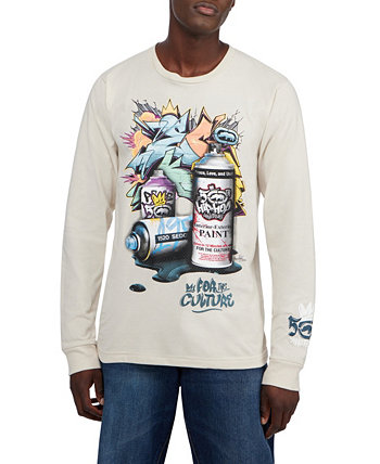 Мужская футболка с круглым вырезом и длинными рукавами с рисунком «50 лет хип-хопа» Thread Collective