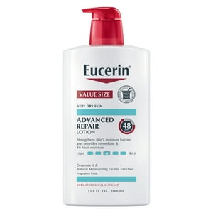 Eucerin Advanced Repair Body Lotion, Value Size Unscented Body Lotion for Dry Skin, Body Moisturizer, 33.8 Fl Oz Pump Bottle Eucerin