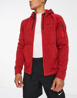 Красная толстовка с молнией во всю длину Nike Training Therma-FIT Nike