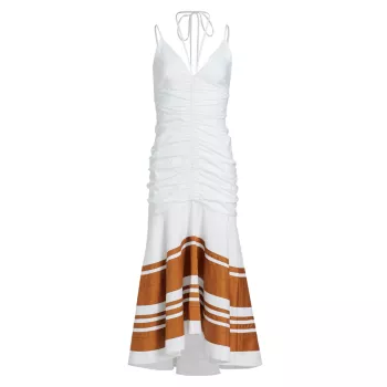 Асимметричное платье макси Fitz со сборками VERONICA BEARD