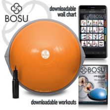 Bosu 72-10850 Оригинальный тренажер для балансировки, мяч диаметром 65 см, оранжевый и серый BOSU