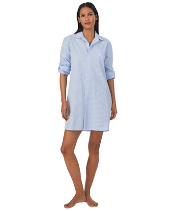 Женская рубашка-ночная рубашка с длинными рукавами и язычками LAUREN Ralph Lauren