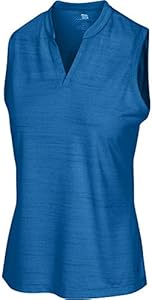 Three Sixty Six Women’s Collarless Golf Polo Shirt - Dry Fit, Breathable, Compression Golf Tops Three Sixty Six