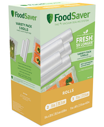 Разнообразная упаковка с вакуумной печатью The Box, 5 рулонов FoodSaver