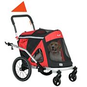 Aosom 2 In 1 Bike Trailer With Aluminum Frame For Medium-sized Dogs, Green Aosom