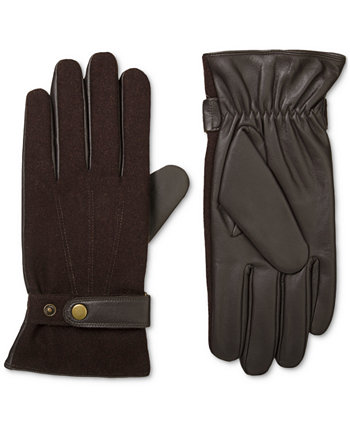 Мужские фланелевые и кожаные перчатки Isotoner ISOTONER