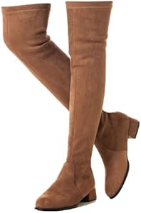 Mtzyoa Thigh High Block Heel Boot Women Pointed Toe Stretch Over The Knee Boots Mtzyoa