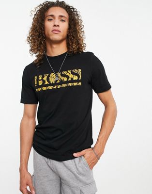 Черная футболка Boss Athleisure 1 с крупным логотипом BOSS Athleisure