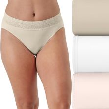 Bali® 3-Pack Modern Seamless Lace Trim Hi-Cut Underwear Set DFMLH3 Bali