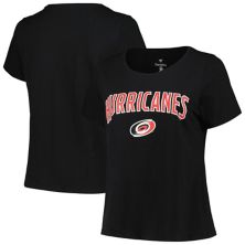 Women's Profile Black Carolina Hurricanes Plus Size Arch Over Logo T-Shirt Profile
