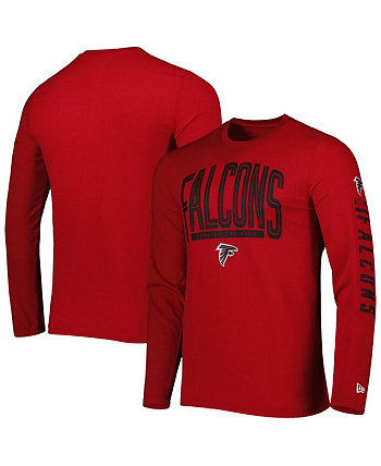 Мужская красная футболка с длинным рукавом Atlanta Falcons Combine Authentic Home Stadium New Era