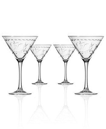Fleur De Lis Martini 10 унций - набор из 4 стаканов Rolf Glass