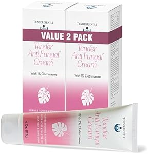 Clotrimazole Antifungal Cream (Крем) for Skin - 1 Pack with 4 oz (Унции). of Clotrimazole Cream for Jock Itch, Athletes Foot Treatment, and More TenderGentle