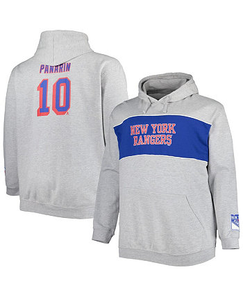 Men's Artemi Panarin Heather Gray New York Rangers Big and Tall Player Pullover Hoodie Profile
