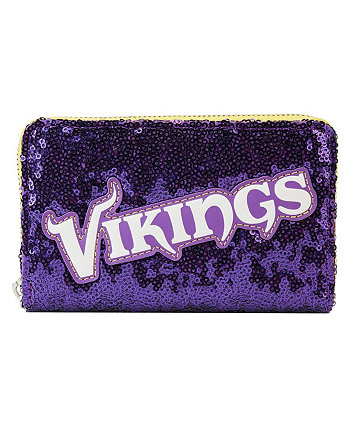 Женский кошелек на молнии с пайетками Minnesota Vikings Loungefly