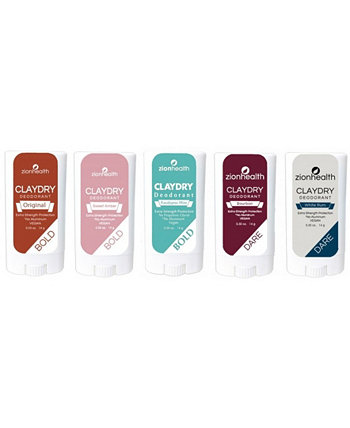 Набор сухих веганских дезодорантов для путешествий с глиняным дезодорантом 0,50 унции Zion Health