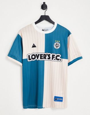 Зелено-белая футболка из джерси Lover's FC Quarters Lovers FC