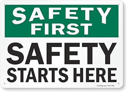 SmartSign "Safety First - Safety Starts Here" Sign | 10" x 14" Plastic SmartSign