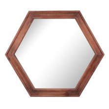 Настенное шестиугольное зеркало из коллекции Stonebriar в раме из мореного красного дерева STONEBRIAR