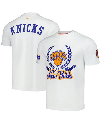 Мужская и женская белая футболка New York Knicks Heritage Crest FISLL