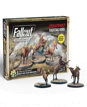 Fallout Wasteland Warfare Creatures Radstag Herd 3 фигурки Modiphius