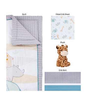Постельное белье для детской кроватки Safari, комплект из 4 шт. Trend Lab