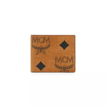 Маленький бумажник Aren Maxi с монограммой в два сложения MCM